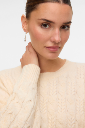 Widder O -Neck -Kabelpullover - Birke