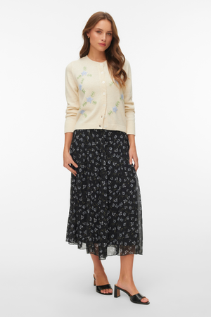 Camille Strickjacke mit O-Ausschnitt – Birke