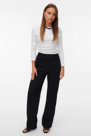 Tessa Wide Jeans Tierdruck - Schwarz Denim Leopard