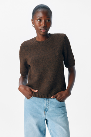 Aggia S/S Strickpullover - Dichtung braun