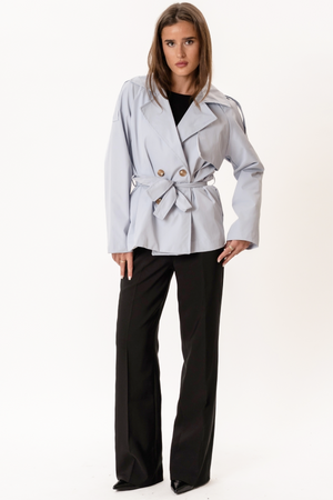 Sia Kurzer Trenchcoat – Himmelblau