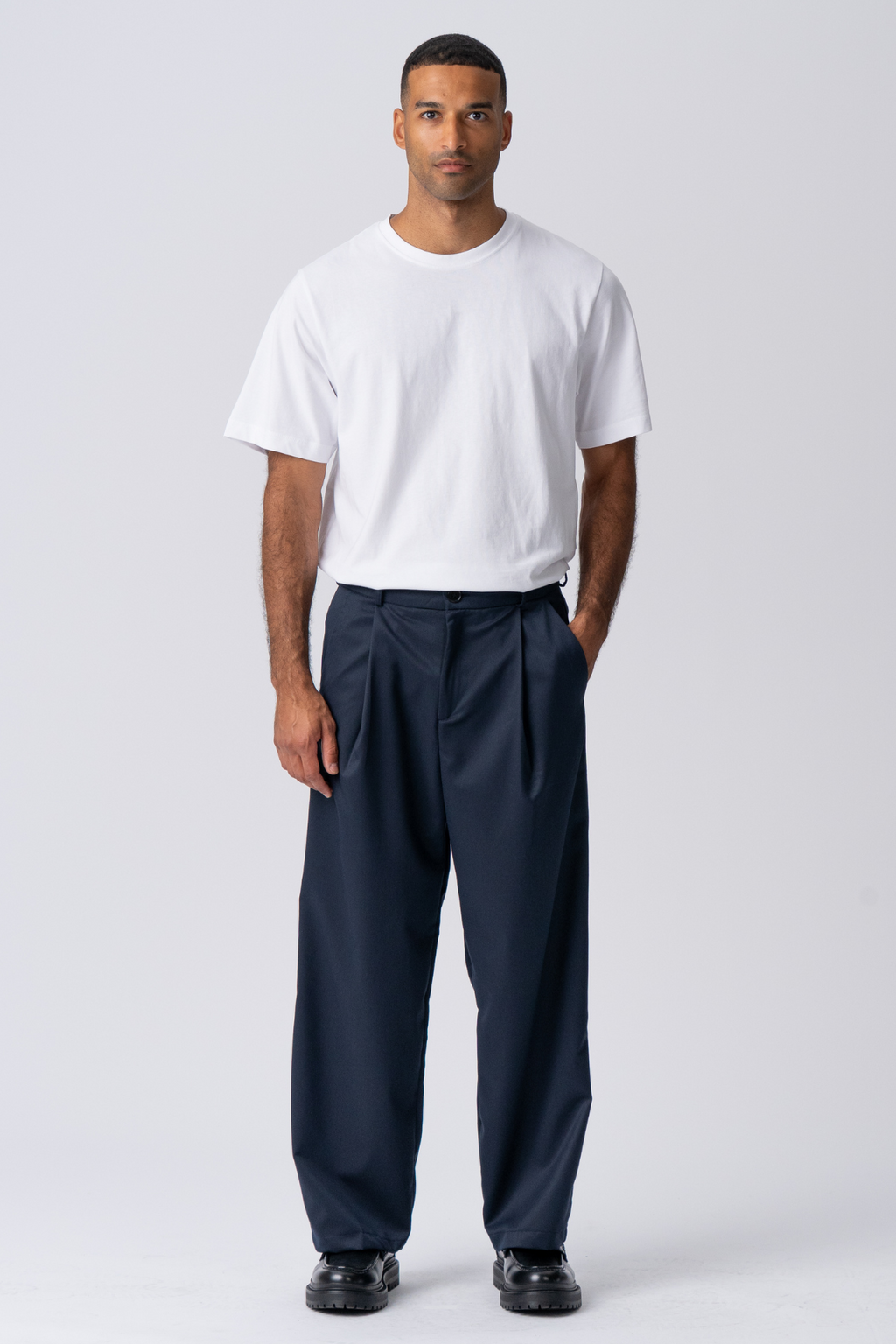 Plissee-weiter Anzug Pants - Marine