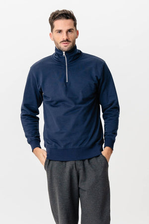 Sweatshirt Halb Zip - Marine