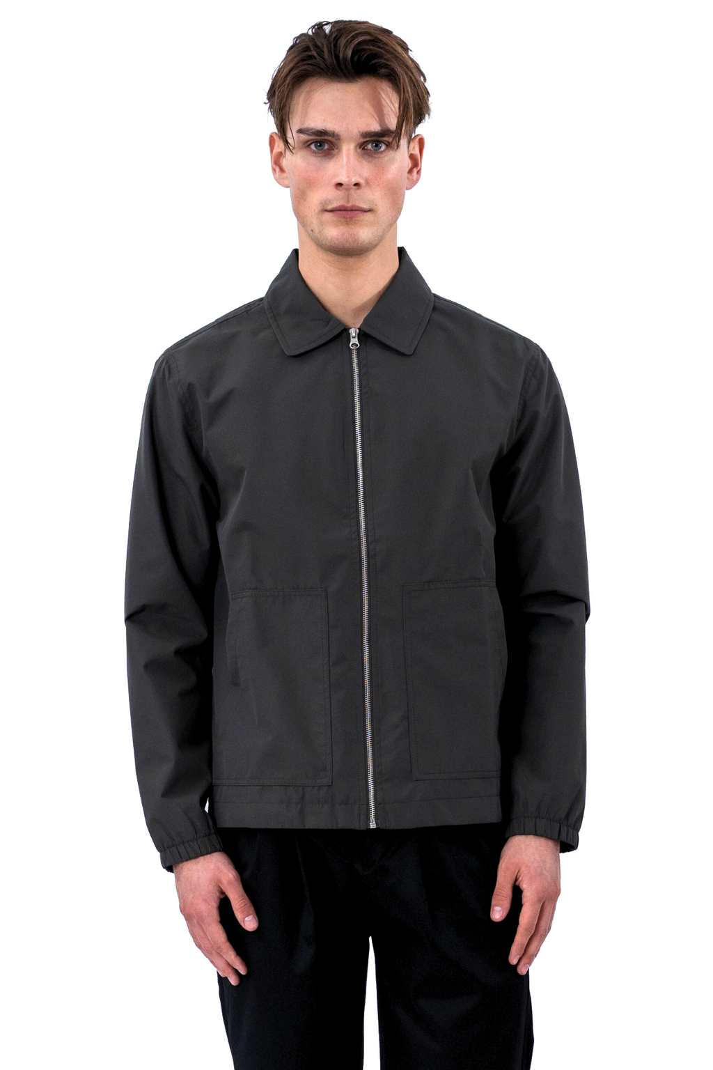 Kurze Jacke mit Reißverschluss – Grau