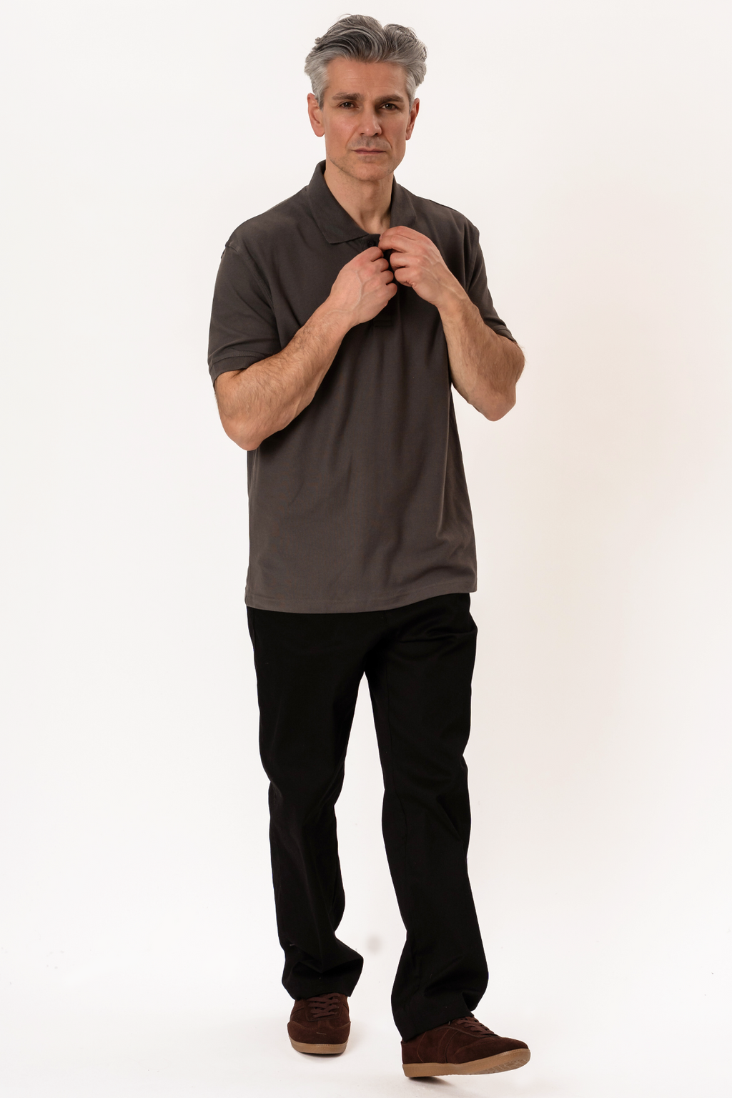 Basic Polo - dunkelgrau