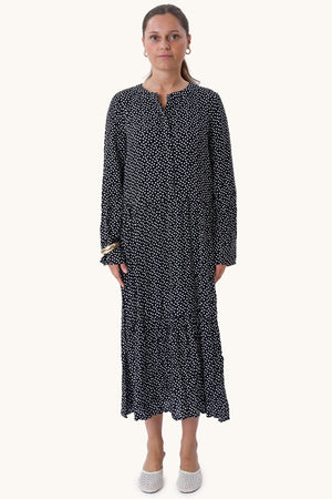 Anna Langarmed Kleid - schwarz