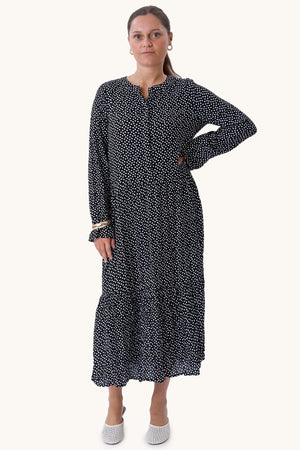 Anna Langarmed Kleid - schwarz
