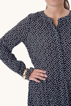 Anna Langarmed Kleid - schwarz