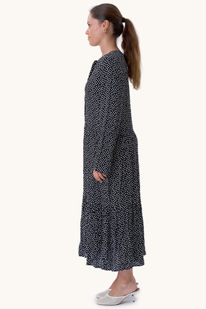 Anna Langarmed Kleid - schwarz
