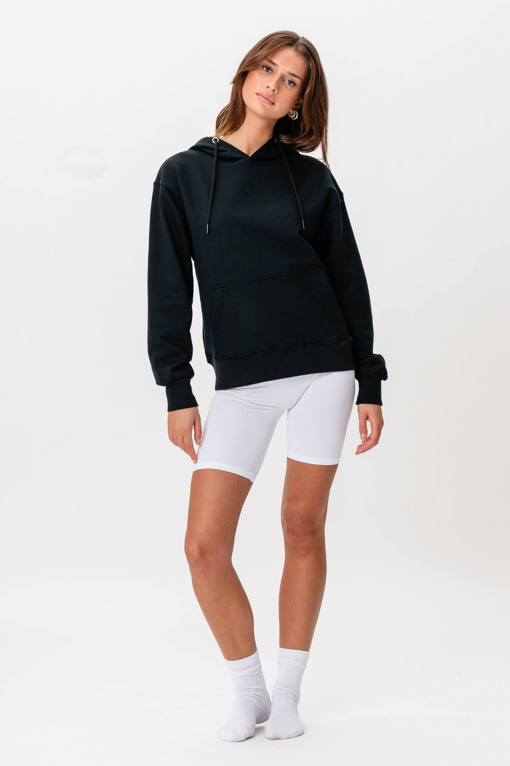 Schwerer Hoodie - Schwarz