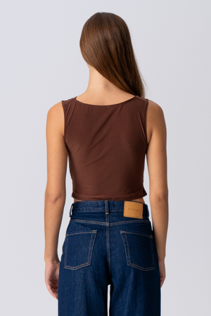 ELISA WASSERFALL TOP - BROWN