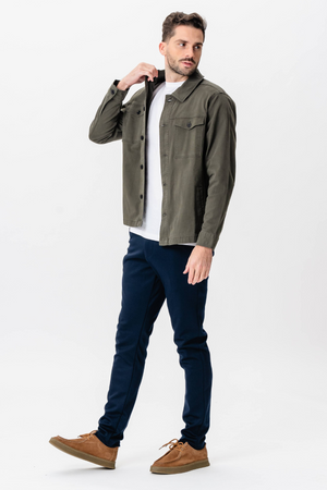 Twill Overshirt - dunkle Olive