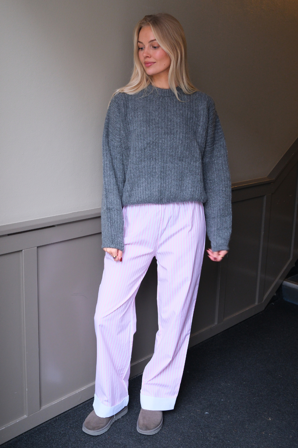 Layla gestreift Pants - Rosa