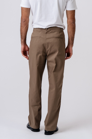 Gerade geschnittene Baumwoll-Chino – Beige