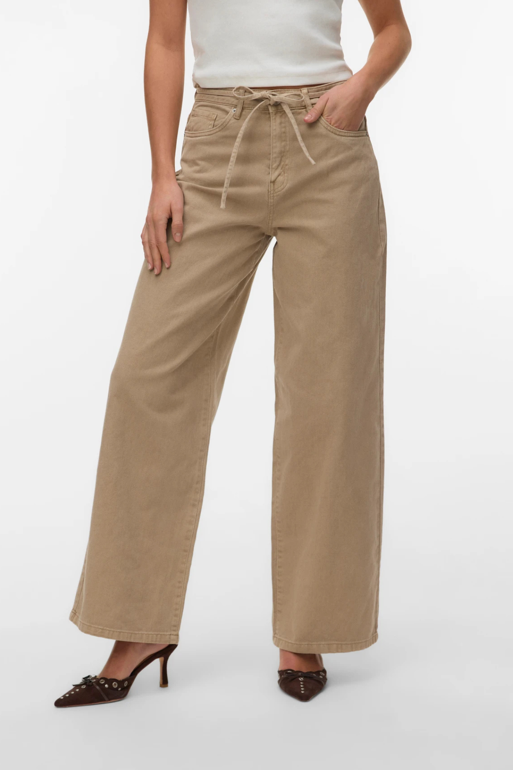 Jeans mit breitem Gürtel von Wien – Silberner Nerz