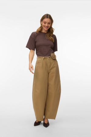 Kaitlin Wide Coloured Barrel Jeans – Kelp