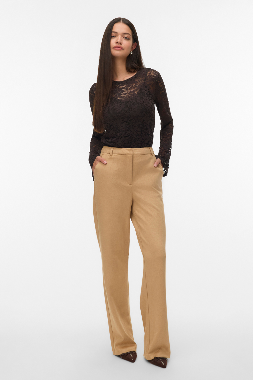 Kanya O -Neck Short Top - Schokoladen Torte