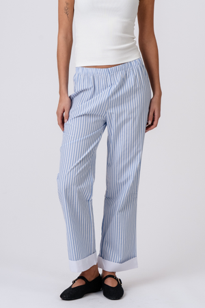 Layla gestreift Pants - Hellblau