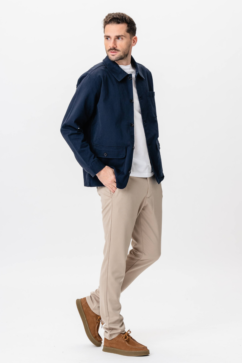 Twill -Hemdjacke - Marine