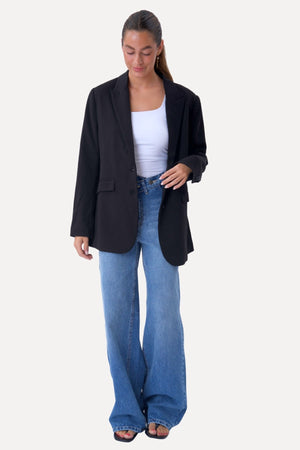 Blazer mit klassischer Passform – Marineblau