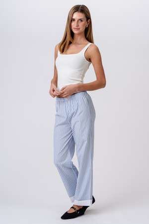 Layla gestreift Pants - Hellblau