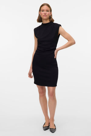 Nelli High Neck Short Dress - Schwarz
