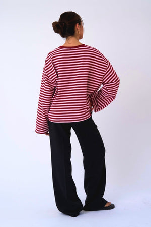 Cleo Bluse – Burgunderrot/Rosa