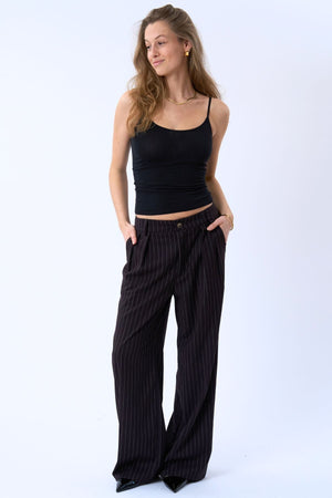 Paloma Nadelstreifen Pants - Dunkelbraun