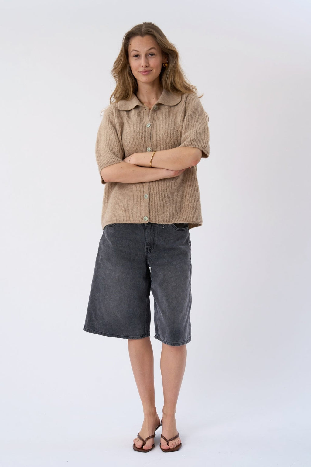 Alba Polo-Strick – Beige