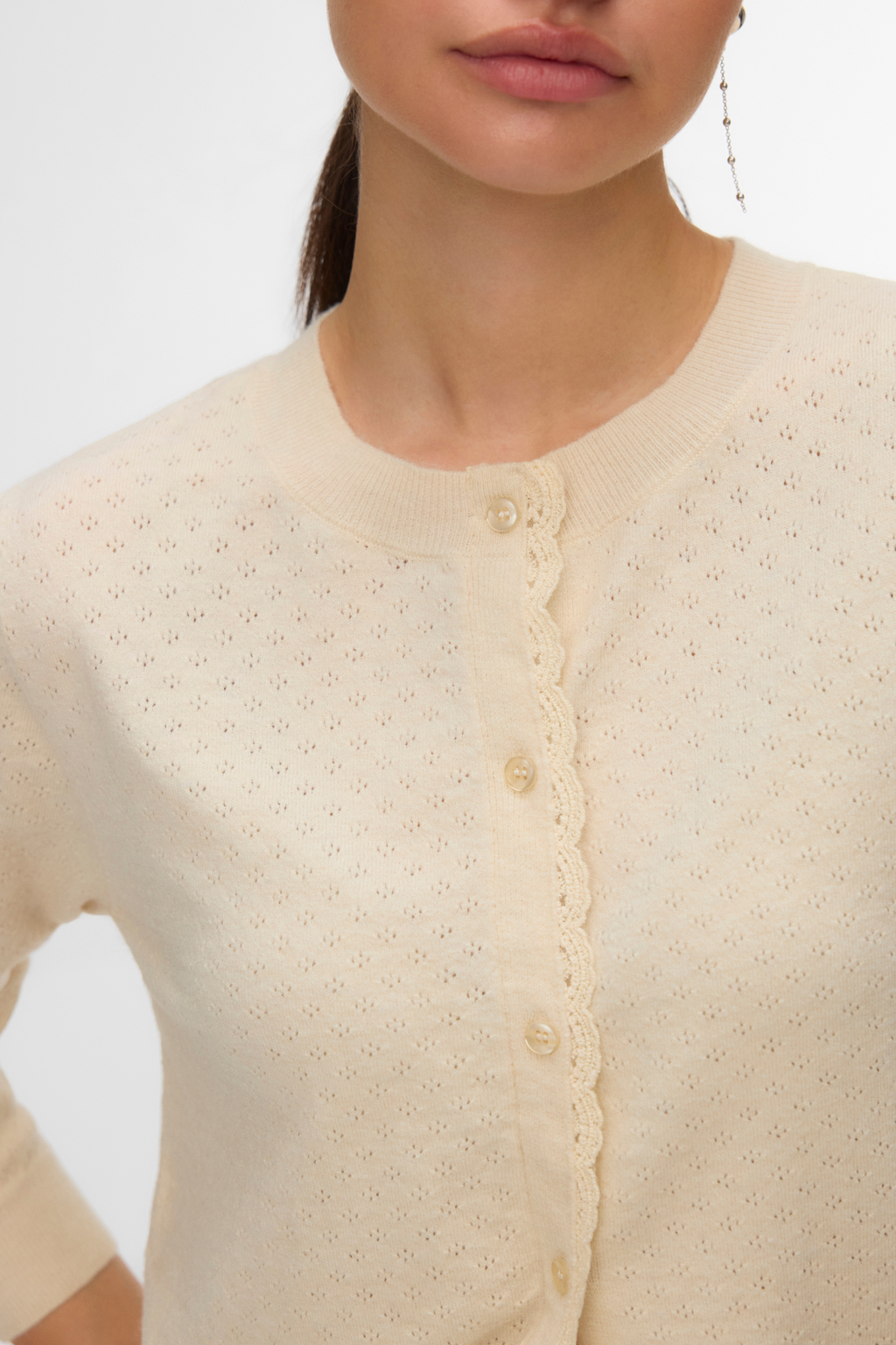 Marina Pointelle Cardigan – Birke