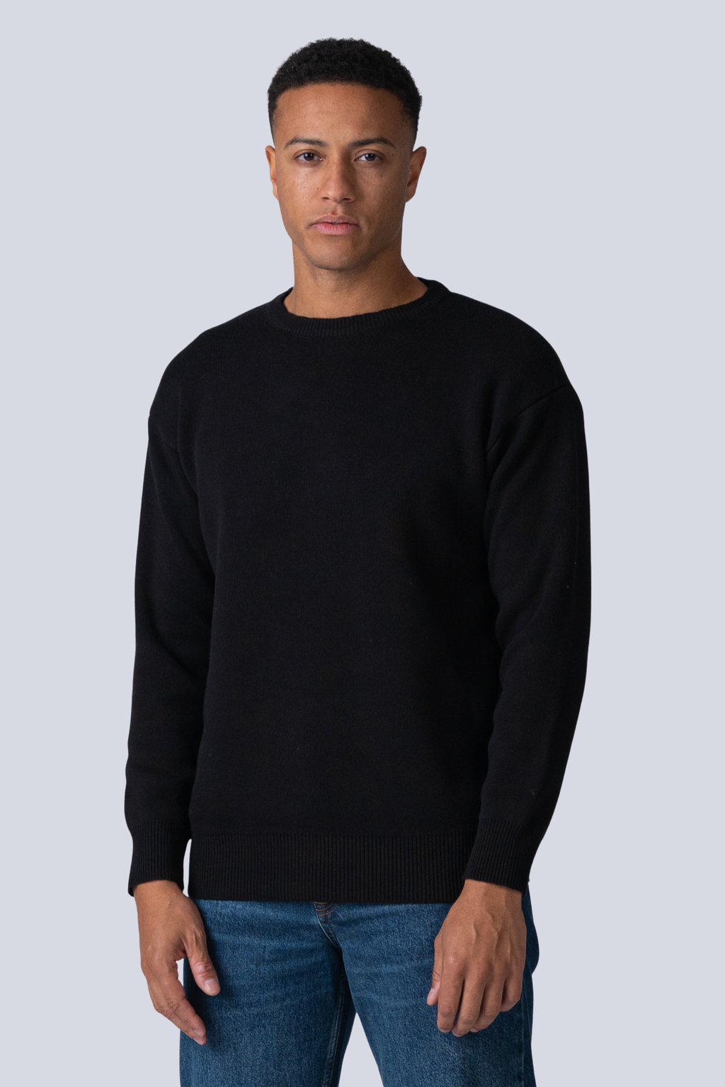 Crewneck Strickpullover - schwarz