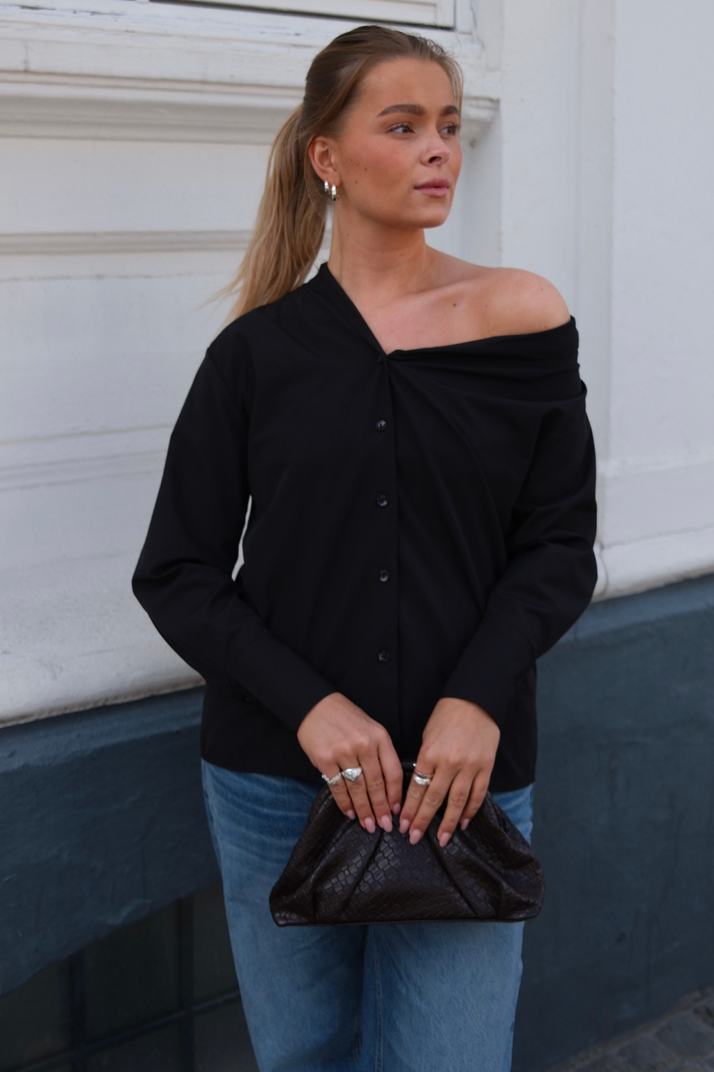 Serena Oversized Hemd - Schwarz