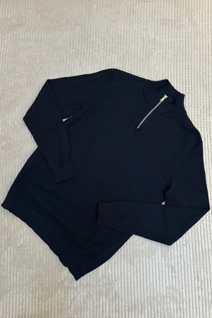 Pullover Halb Zip - Marine