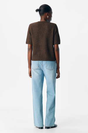 Aggia S/S Strickpullover - Dichtung braun