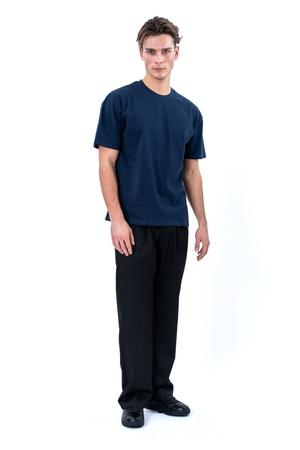 Kastenförmiges T-Shirt – Marineblau