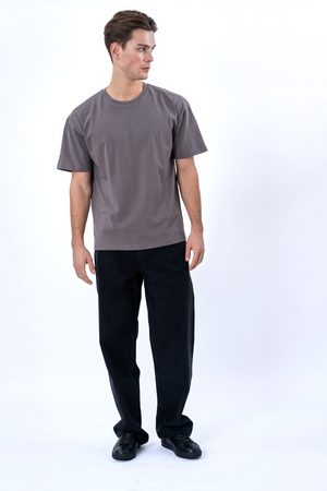 Kastenförmiges T-Shirt – Dunkelgrau