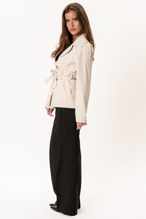 Sia Kurzer Trenchcoat – gebrochenes Weiß