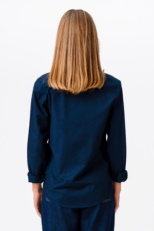 Boyfriend-Oxford-Hemd – Marineblau