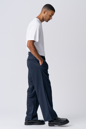 Plissee-weiter Anzug Pants - Marine