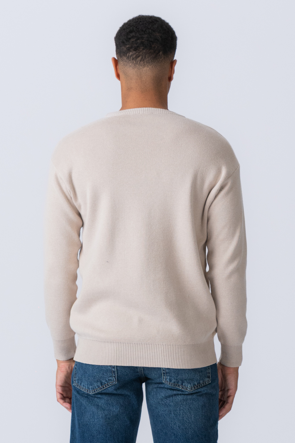 Crewneck -Strickpullover - leichtes Beige