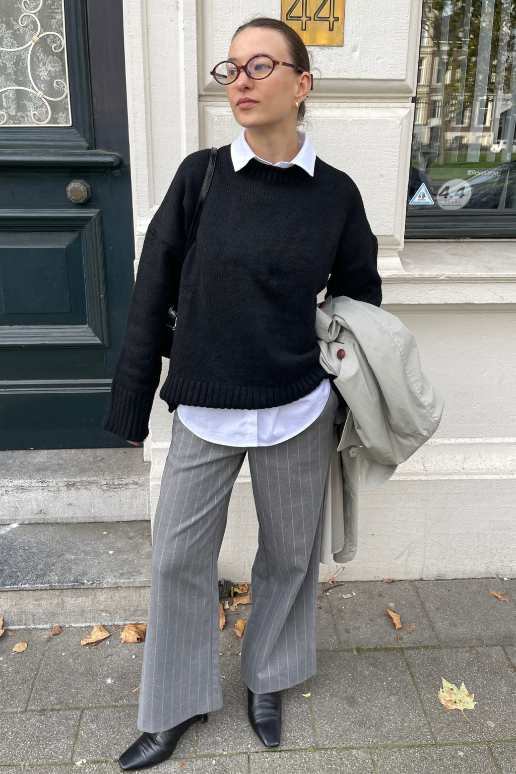 Lisa Wide Hosen AOP - mittel graue Melange