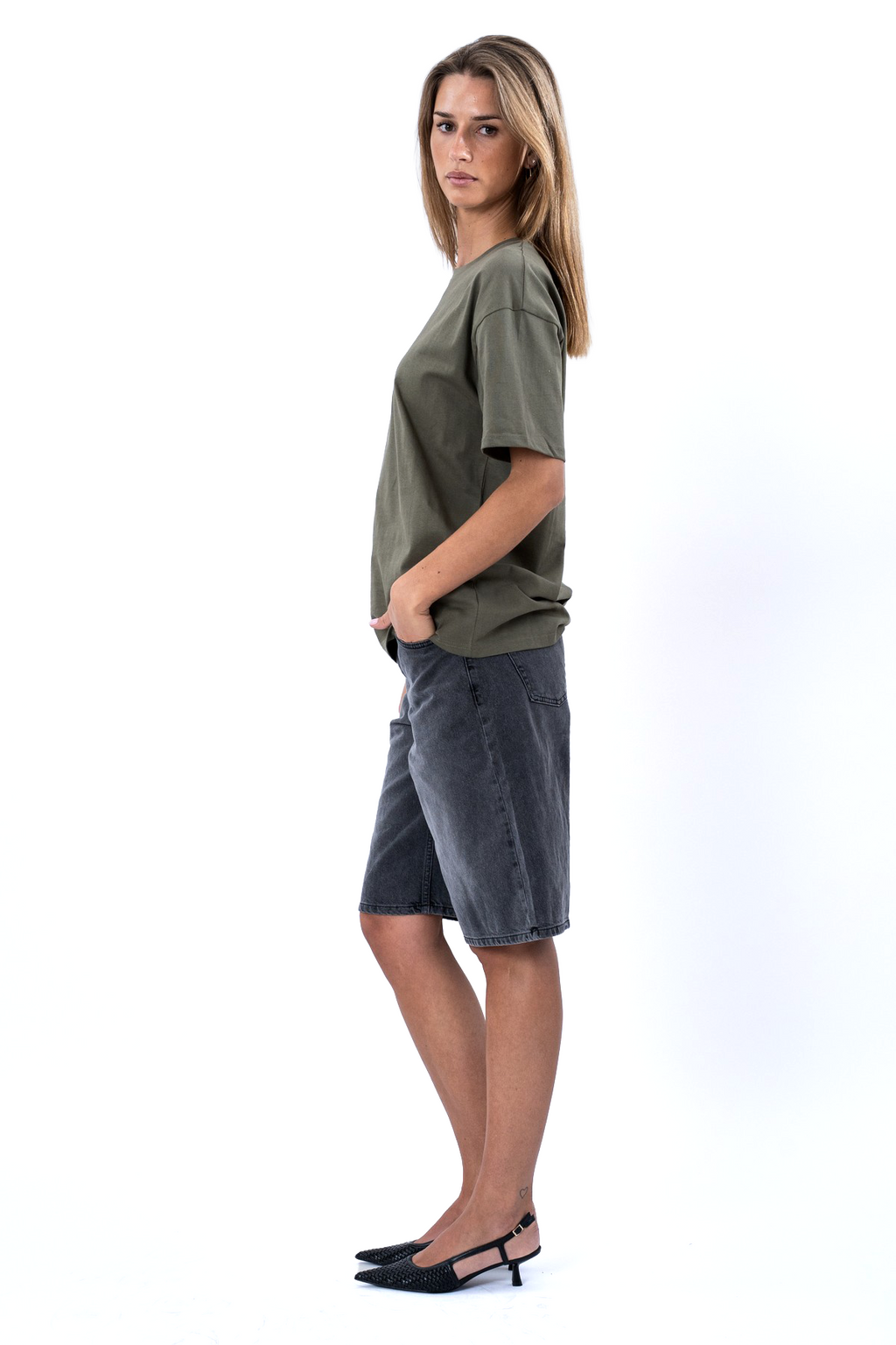 Schweres Boxfit-T-Shirt – Oliv