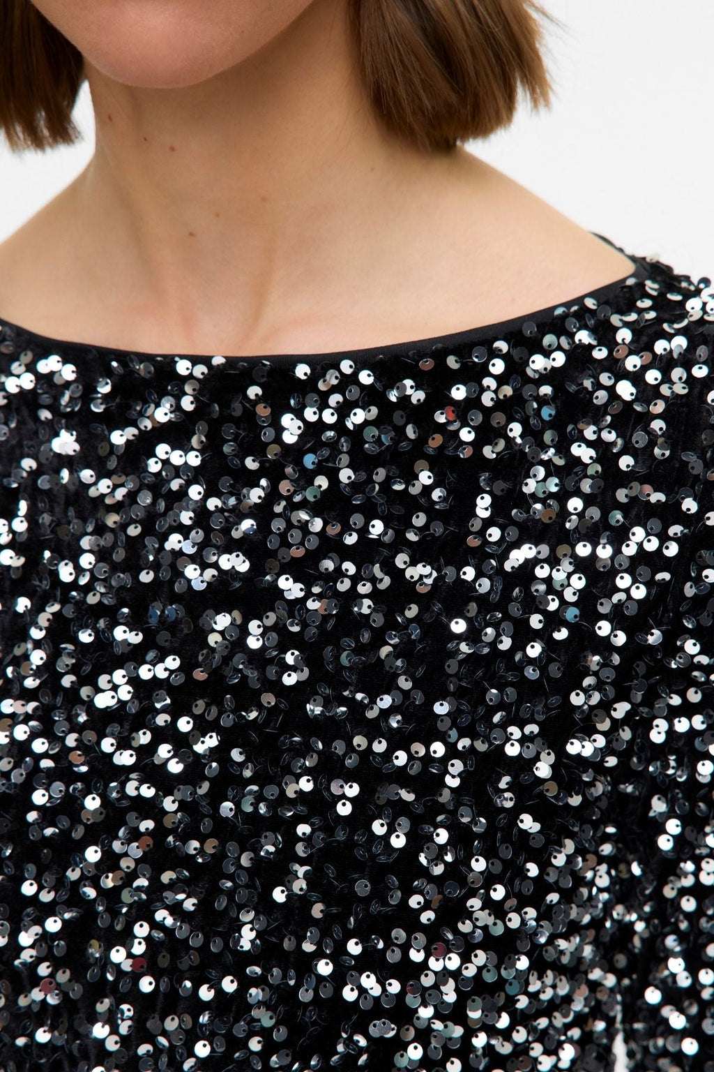 Bella kurzes Kleid - Schwarz Silber