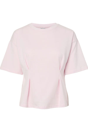 Skylar Tailliertes T-Shirt mit O-Ausschnitt – Cradle Pink