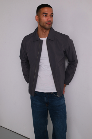 Kurze Jacke mit Reißverschluss – Grau