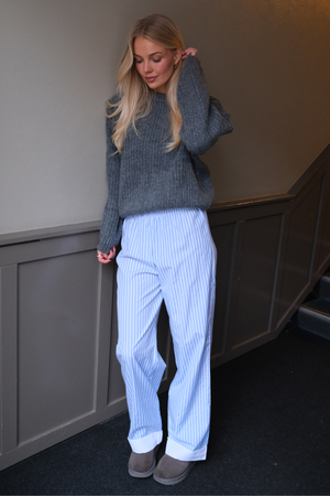 Layla gestreift Pants - Hellblau