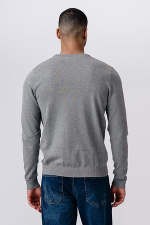 Pullover Roundneck - graue Melange