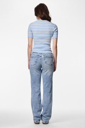 Mira O-Neck-Strick – Kaschmirblaue Birke