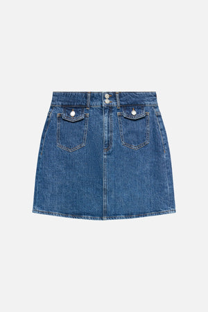 Tessa Pocket Short Rock - mittelblauer Denim