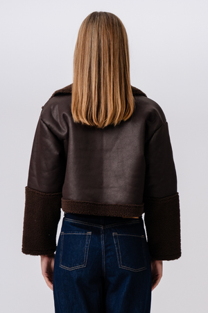 Daisy Shearling Jacke - Brown/Schwarz
